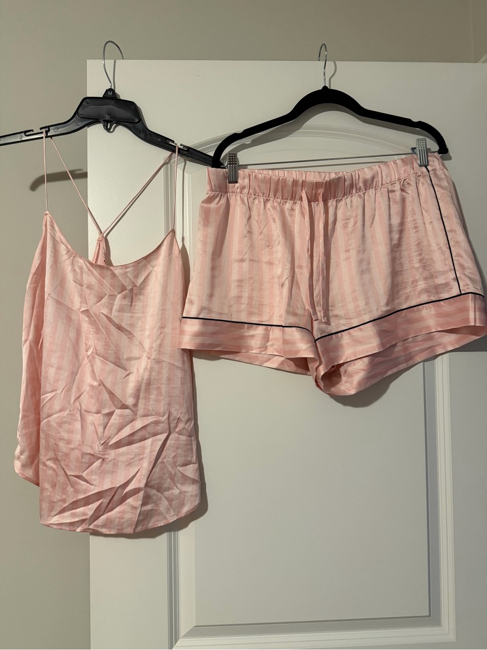 Victoria's Secret Pale Pink Satin Cami & Short Sleep Set